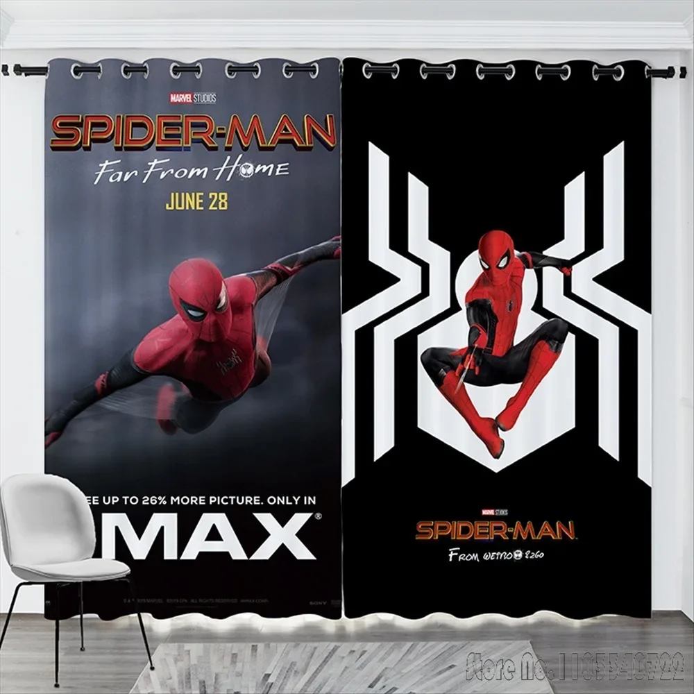 Anime Avengers Spiderman Spider Hero Window Curtain 3D Print Blackout Curtains Living Room Bedroom Decor Custom Kids Gift