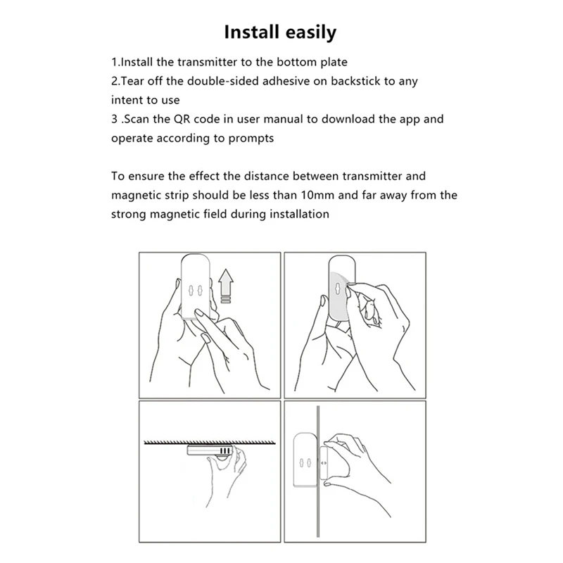 Sensore di contatto del sensore della porta Wifi per il rilevatore di apertura della porta magnetica Wireless di sicurezza domestica