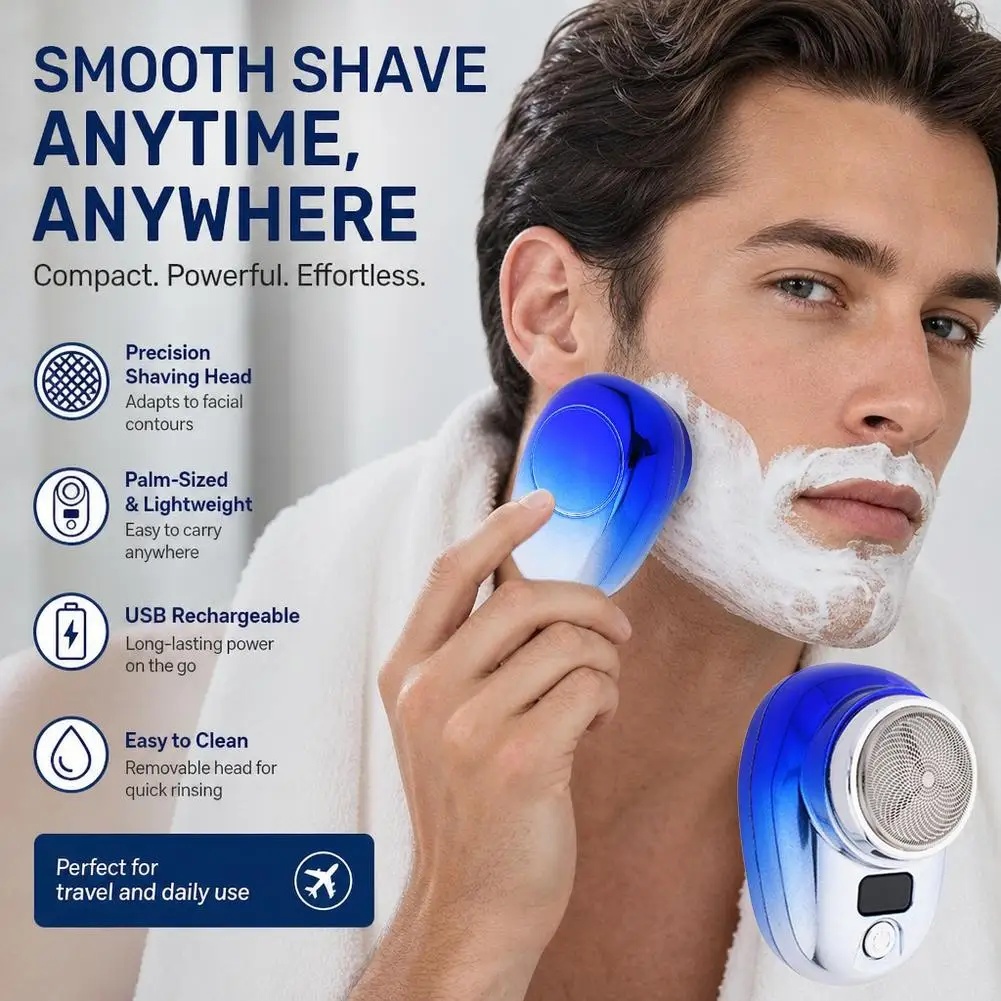 Men's Mini Electric Razor Wet Dry Electric Shaver Portable Electric Shaver Pocket Size Portable Outdoor Smart Battery Tools 1pcs