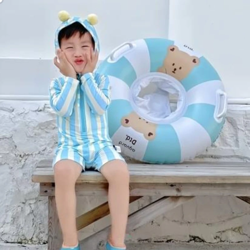 Baby Swimming Float Ring Toy Inflatable Swim Ring Floating Safty Seat with Canopy Kid Summer Water Pool Play Equipment Beach Toy