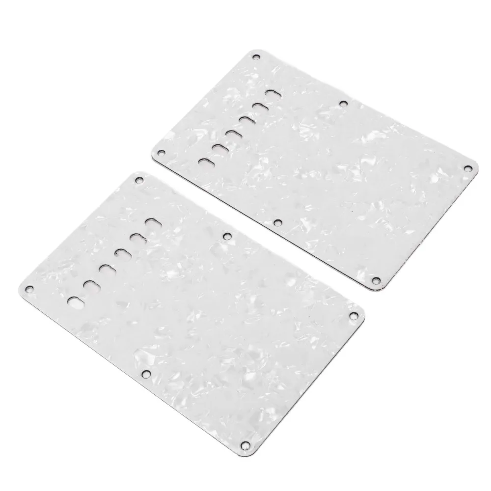 2PCS Premium 6 Holes Guitar Back Plate PVC White Pearl Color Backplate Electric Guitar Cover Plate For Electric Guitar