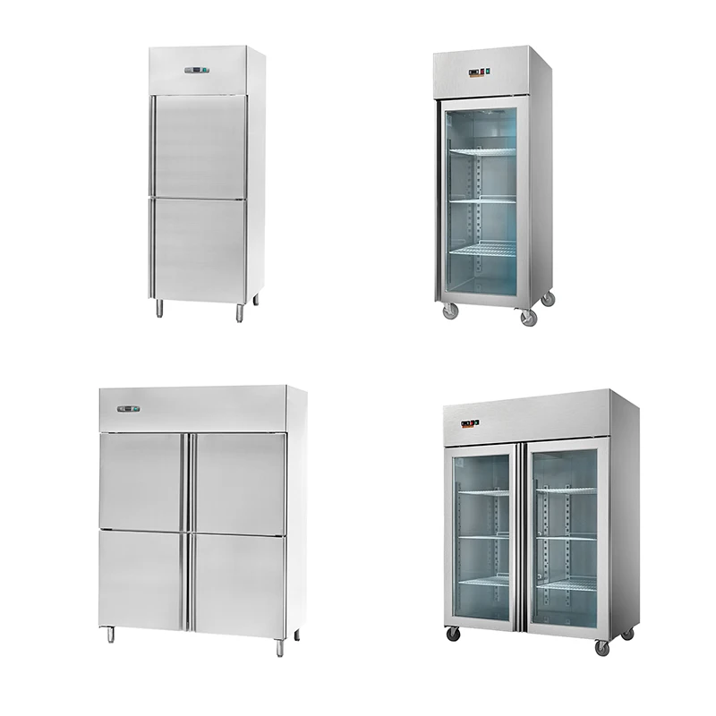 Linkrich Commercial Upright Fan Cooling Stainless Steel Deep Freezer Refrigerator Chiller Display for Kitchen and Restaurant