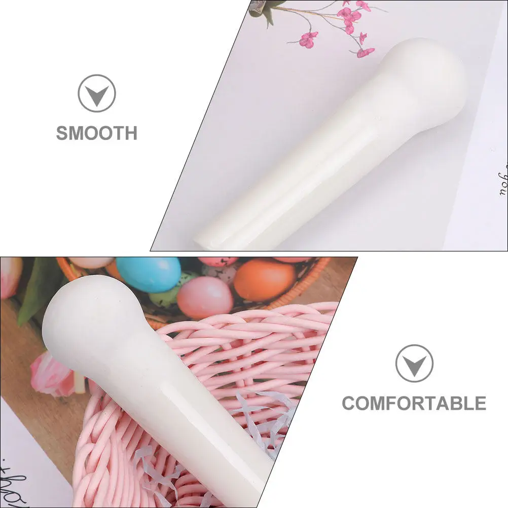 Handheld Ceramic Pestle Garlic Grinder for Kitchen Restaurant Home Use Dense Grinding Head Quick Mashing Comfortable Grip