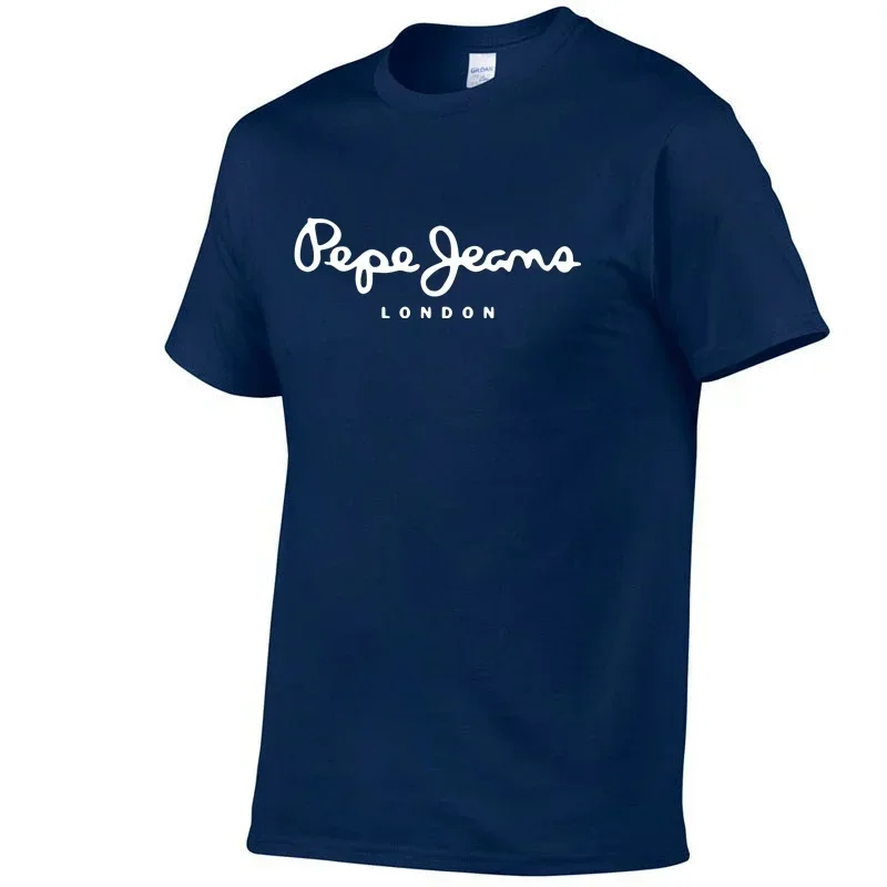 Kaus Logo Pepe-Jeans-London Terbaru 2025 Atasan Kaus Populer Lengan Pendek Pria/Wanita Musim Panas Uniseks
