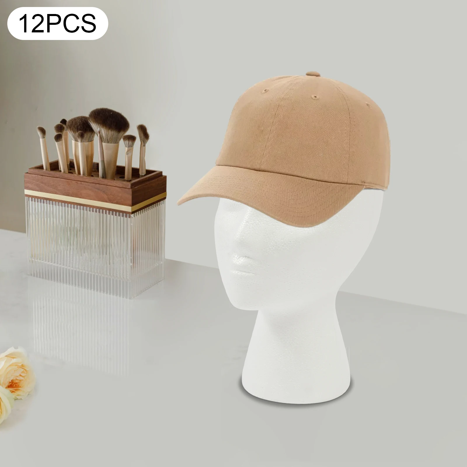 

12x Foam Wig Head Styrofoam Model Heads for Wigs, Female Foam Mannequin Display Mannequin Headset Wig Display Stand
