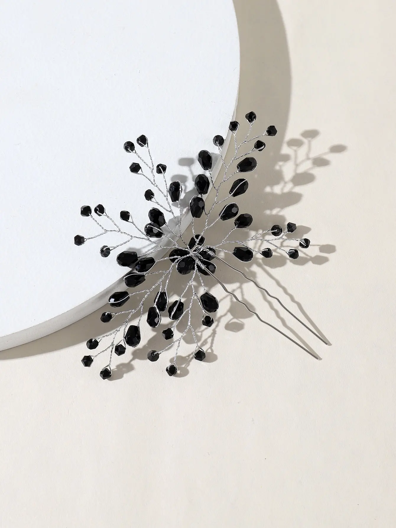Luxury Bridal Hairpin Crystal Wedding Hair Fork Black and White Rhinestones Hair Headpiece Golden Aolly Jewelry Hair Accessories