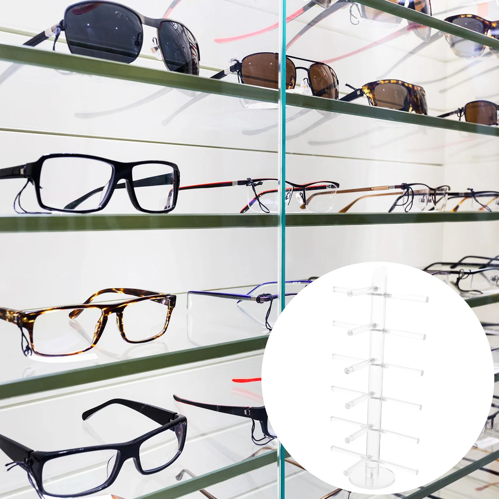 

Eyeglasses Display Rack Style Scratch Resistant Surface Sunglasses Holder for Or Home Organization