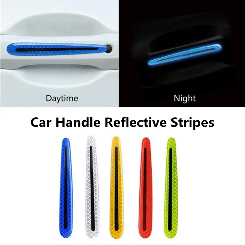 Car Wheel Hub Reflective Stripes Door Safety Opening Warning Sticker Tape Auto Rear Warning Reflective Tape Exterior Accessories