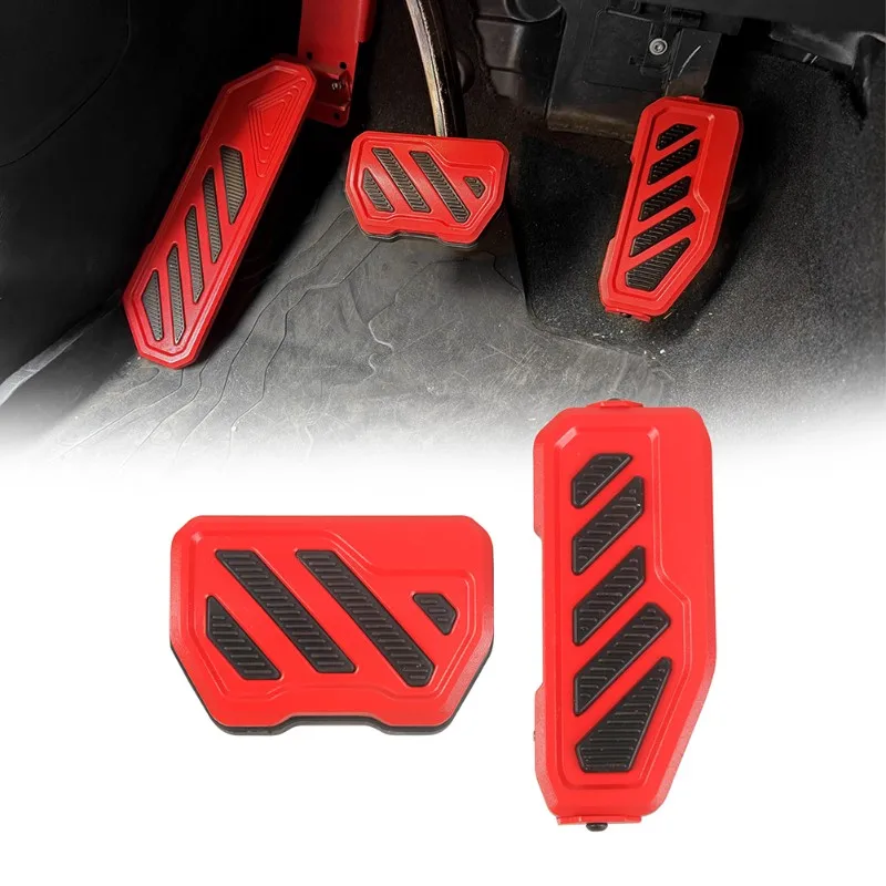 

N26R-Brake Pedal& Gas Pedal& Dead Pedal For Jeep Wrangler JL 4XE Gladiator JT 2018- 2025 Accelerator Rest Brake Pedal