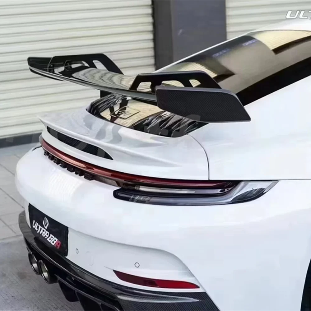 For Porsche 911 992 Carrera GT-3 Style 2019-2023 Car Body Kit Carbon Fiber Rear Trunk High Tail Rear Spoiler GT Wing FRP