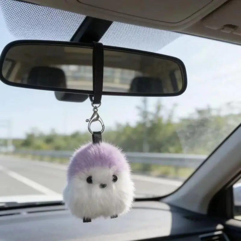 Fluffy Round Stuffed Bird Plush Keychain Cute Animal Doll Pendant for Purse Backpack Bag Decor Unique Gift for Girlfriend