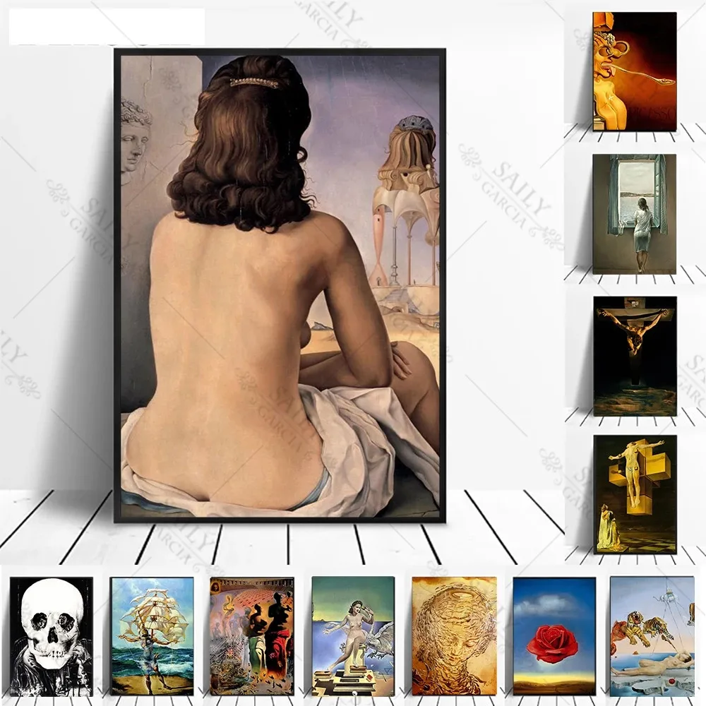 

Salvador Dali's Surrealist Canvas Paintings Famous Artwork Print Posters Home Decoration Wall Art Pictures for Living Room