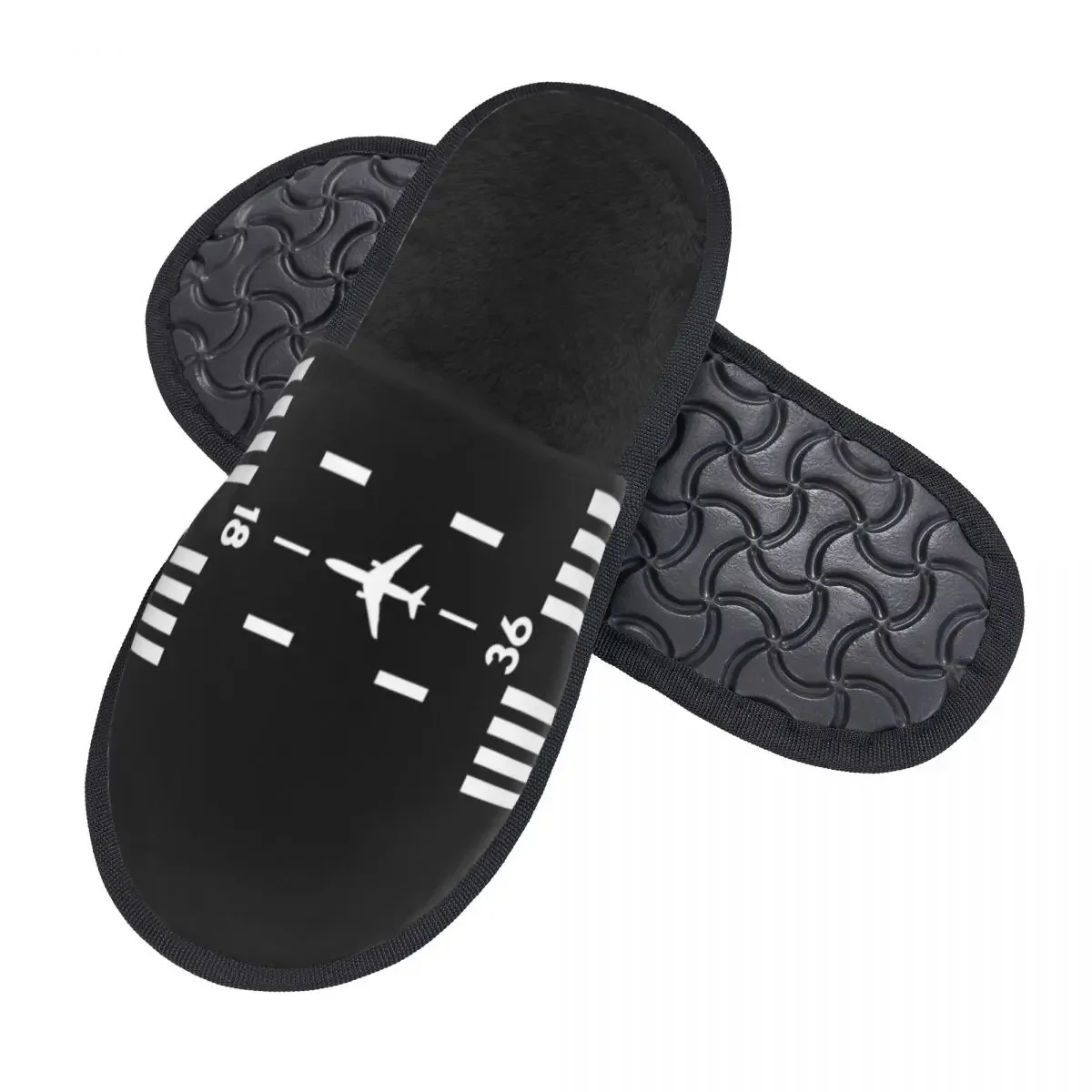 Airport Runway Traffic Controller Guest Slippers for Hotel Women Custom Print Aviation Airplane Pilot Aviator House Slipper