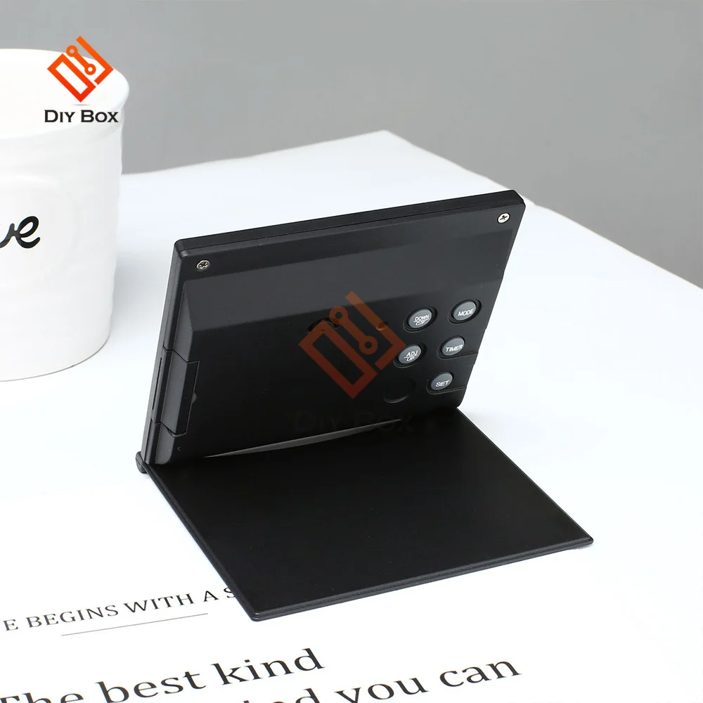 LCD Lipat Digital Jam Elektronik Termometer Higrometer Jam Alarm Desktop Stasiun Cuaca Desktop Sensor Suhu