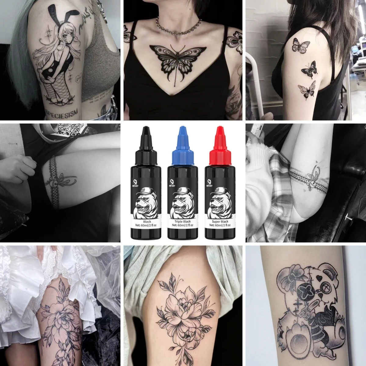 DQFART 60ml/2fl.oz High-quality Tattoo Ink Safe Used For Human Skin Tattoo Artists Body Art Creative Designs Supplies Accesorie