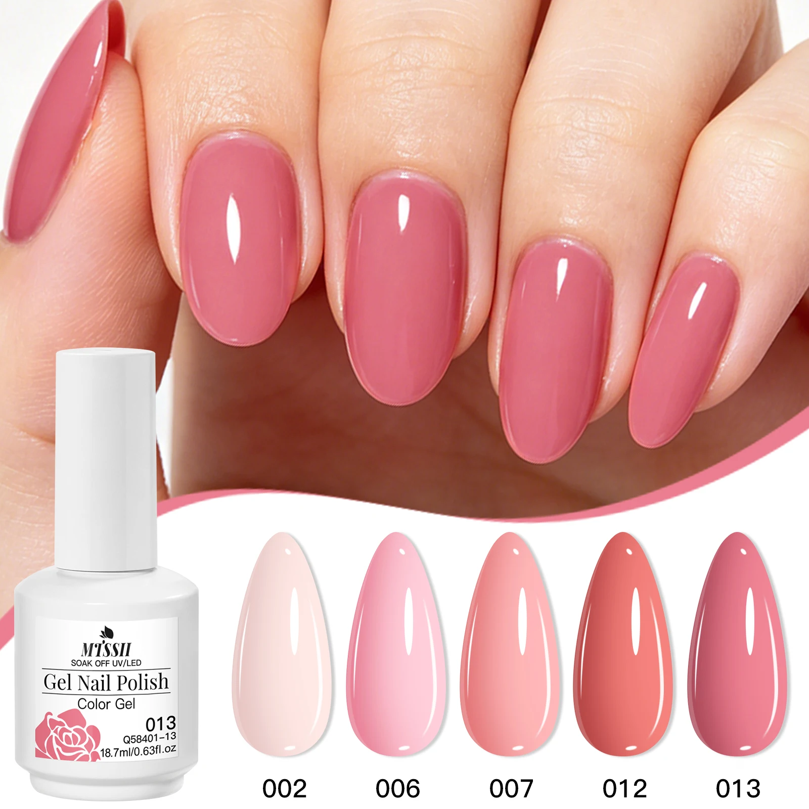 5Pcs 18.7ml Nude Pink Peach Gel Nail Polish Kit Transparent Jelly UV LED Gel Soak Off Long Lasting Nail Art Manicure Gel Varnish
