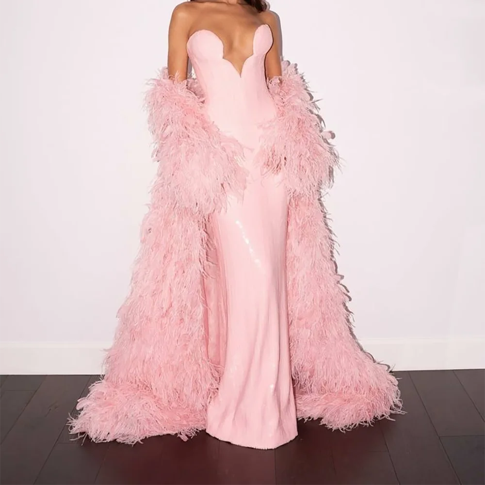 

Сексуальное милое вечернее платье с v-образным вырезом и блестками, розовое перо, русалка, вечернее платье, платье знаменитости на заказ