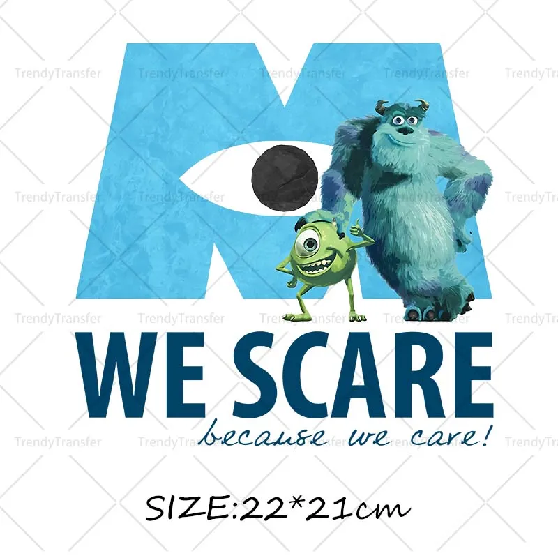 Monsters University Iron on transfers Heat Transfers Stickers Patches for Clothes Thermal Decals on Tshirts