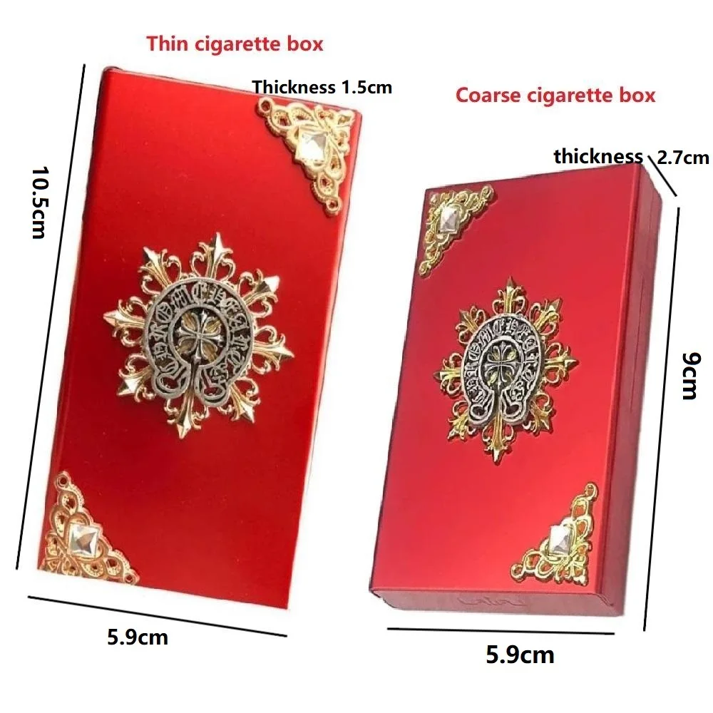 Fashion Portabl Pocket Cigarette Box Exquisite Cigarette Case Tobacco Holder 20 Cigars Cigarette Storage Container Creative Gift