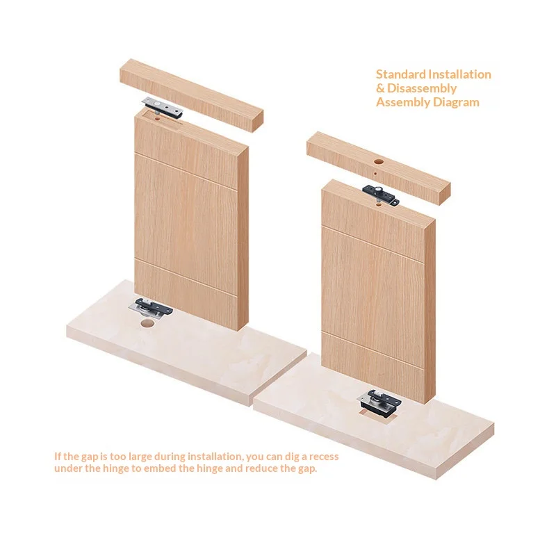 Thickened Stainless Steel 360-Degree Hinge for Wooden Door Top And Bottom - Durable Hardware for Home Improvement