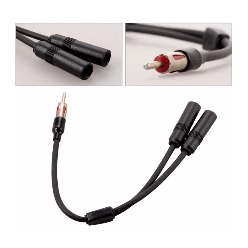 

Car Radio Antenna Extension Cable FM Radio Car Antenna 1 For 2 Car Antenna Cable for Vehicle Truck Car Stereo for