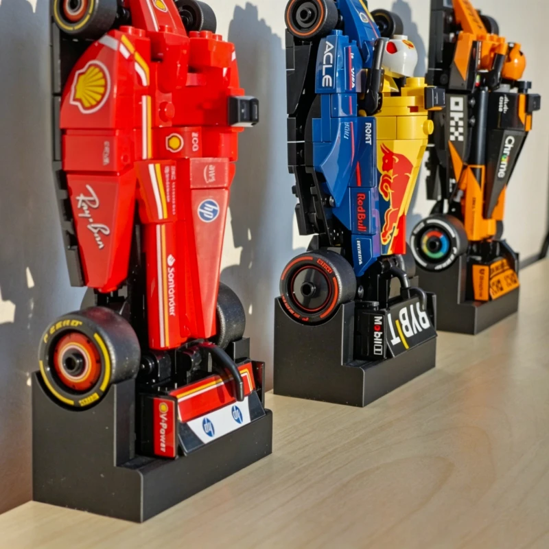 1 Stück Kunststoff-Vertikalständer für LEGO Speed Champion F1 Serie Bausteinmodelle Heimdekoration