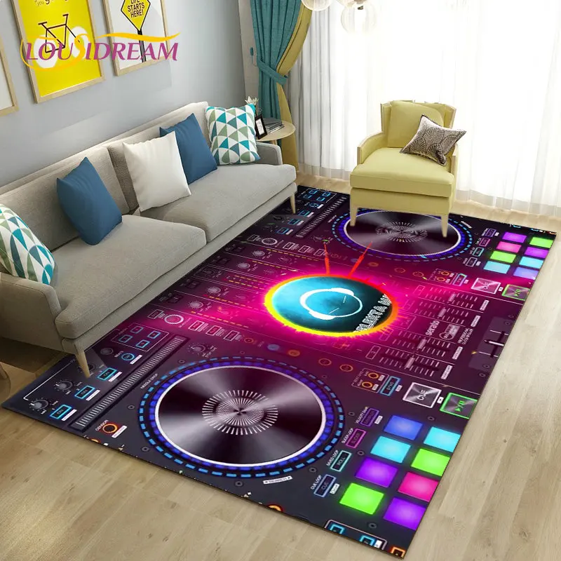 3D DJ Music Screen Keyboard Area Rug,Carpet Rug for Living Room Bedroom Sofa Doormat Decoration,Kid Play Non-slip Floor Mat Gift