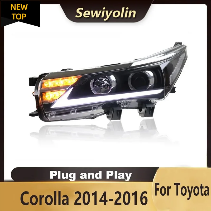 

For Toyota Corolla 2014-2016 Car Accessories Headlight Assembly LED Lights Lamp DRL Signal Plug And Play Daytime Running