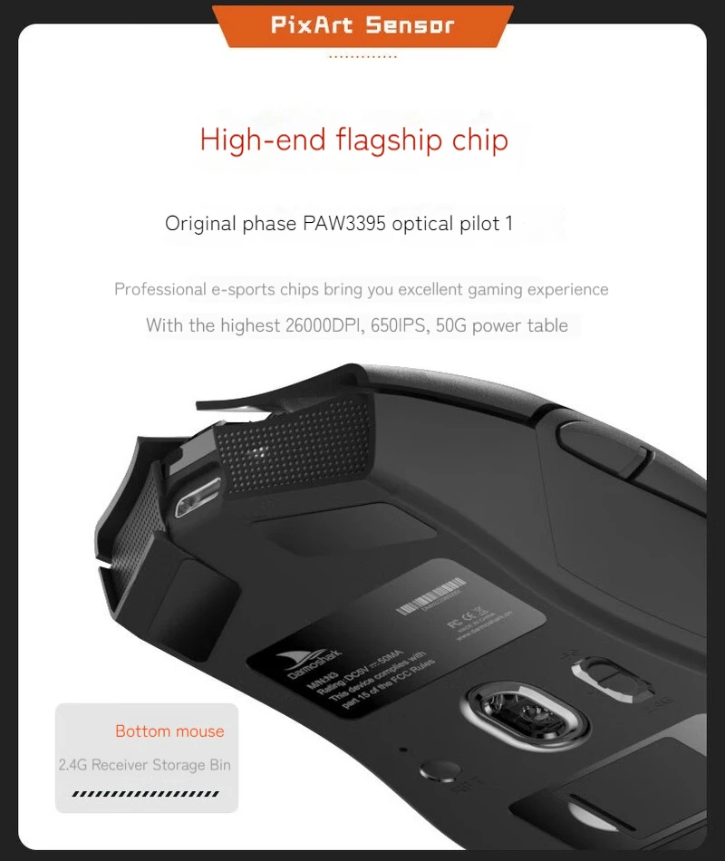 Darmoshark N3 Lightweight Support Three Mode Connection Wireless Mouse Paw3395 Sensor Ergonomic Long Range Esports Gaming Mouses