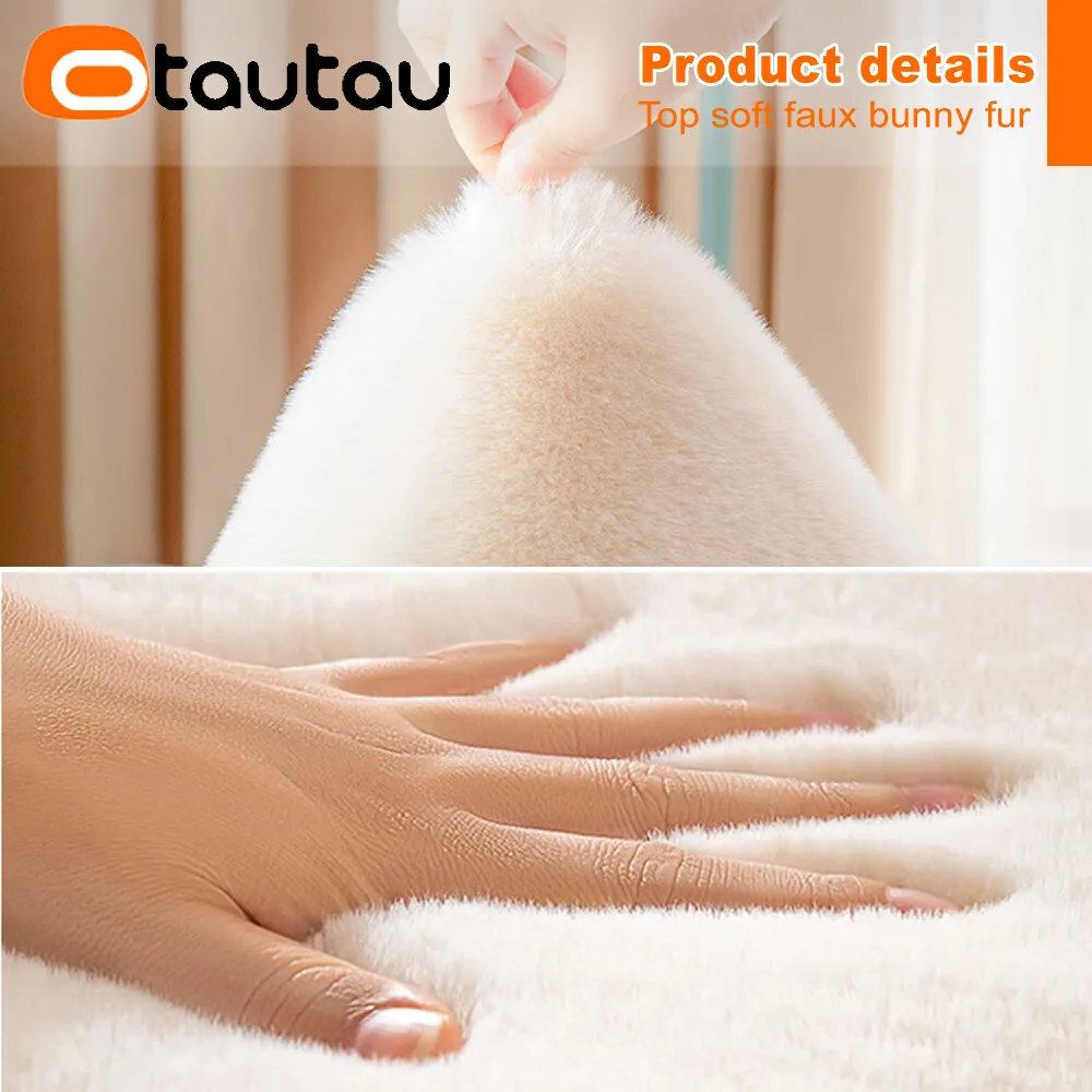 OTAUTAU Top Weiche Flauschige Faux Bunny Pelz Dekokissen Fall Sofa Couch Kissen Kissen Abdeckung Kein Füllstoff Baby Haustier Bett ZT2TM1T – Detail 12