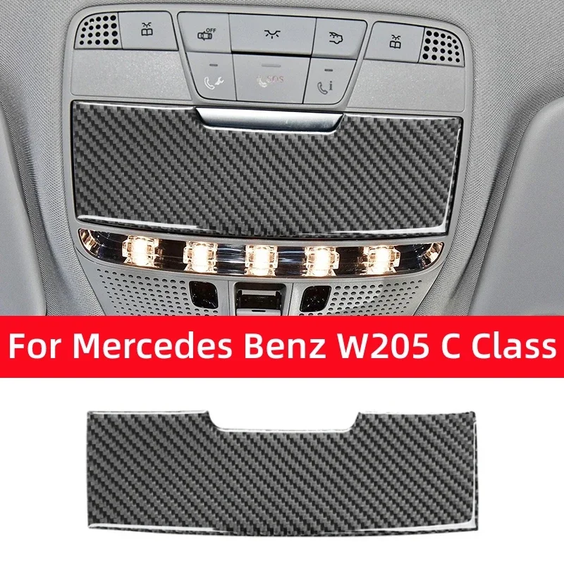 For Mercedes Benz C GLC Class W205 X253 Carbon Fiber Interior Auto Glasses Box Panel Trim Cover Stickers Decor Car Accessories