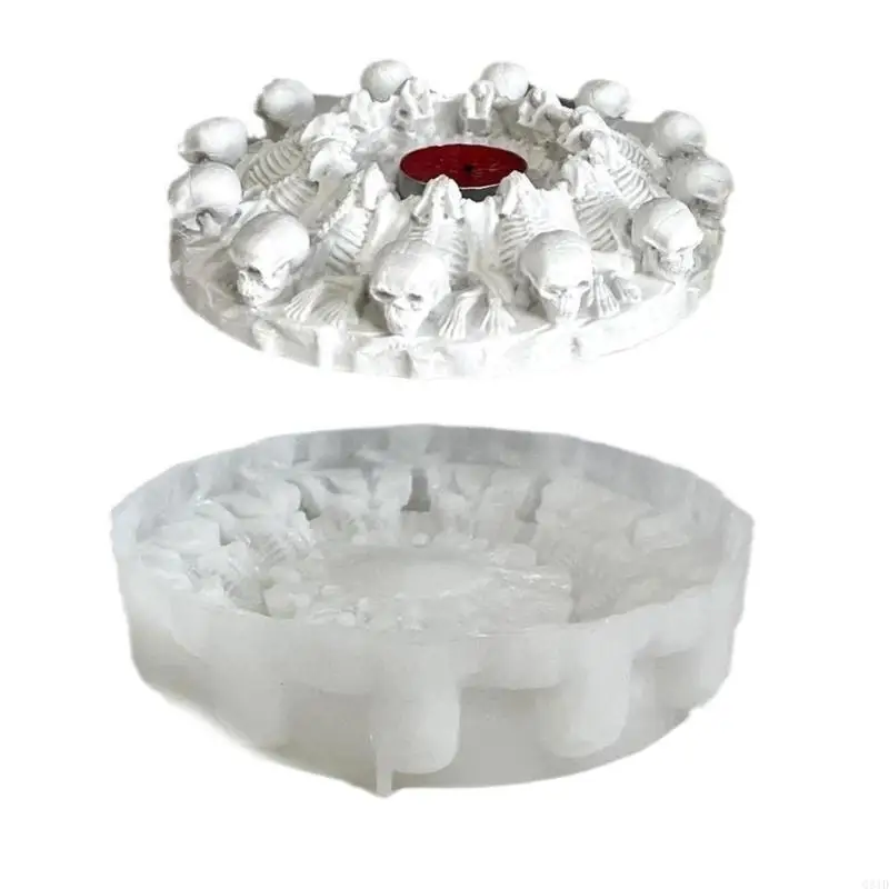 Multifuntional Silicone Tealight Molds Skulls Shape Craft Molds Candle Holder Molds Suitable for Making Candle Stand
