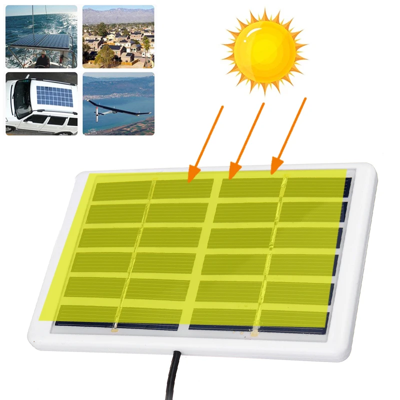 Mini Panel słoneczny Panel słoneczny monokrystaliczny ładowarka 5W 6V USB polikrystaliczna DIY + 118.27 cal DCCable