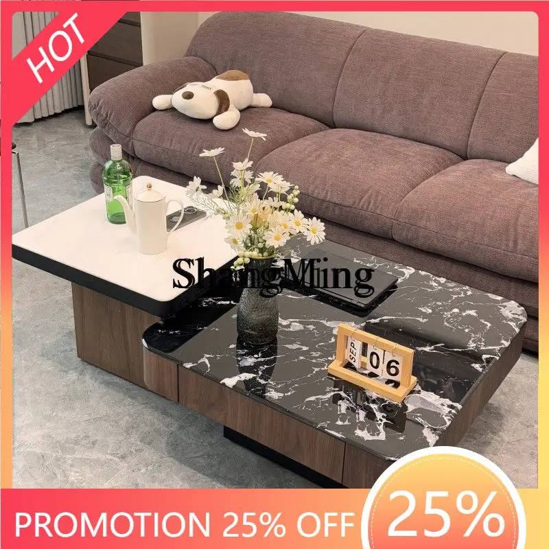 

FG apartment living room coffee table high-end light luxury new coffee table combination supercrystalline stone square