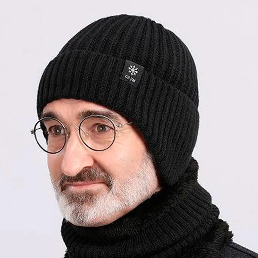 قبعة شتوية محبوكة دافئة من القماش للبالغين من الجنسين Skullies & Beanies