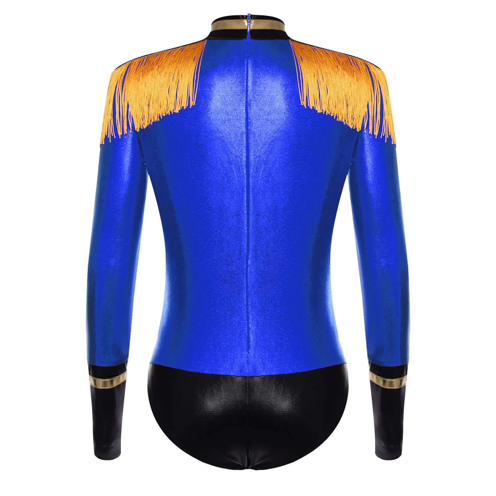 بدلة تنكري للفتيات من السيرك Ringmaster بدلة يوتار لامعة معدنية لامعة طبل ماجوريت مسيرة الفرقة شرابة السيرك ارتداءها #4