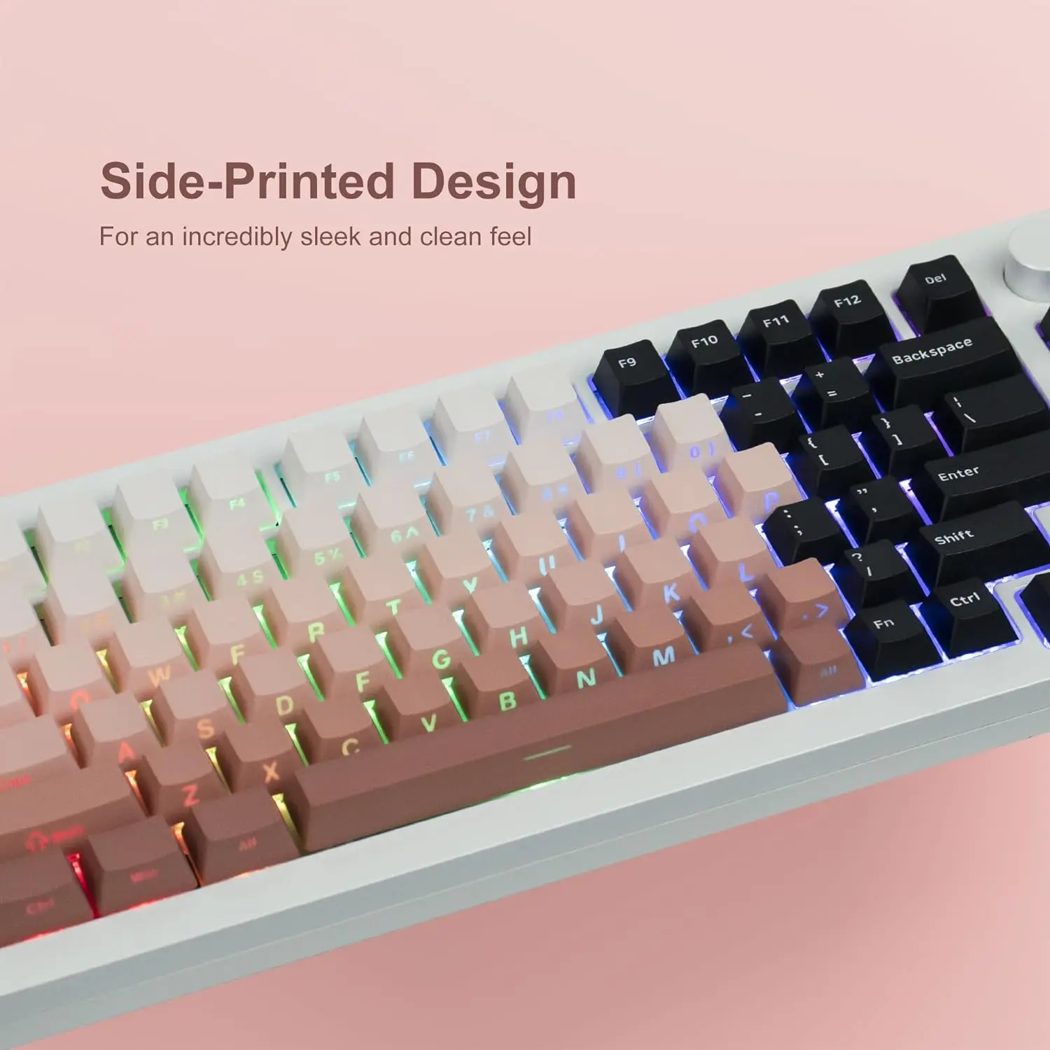 Imagem -04 - Duplo Tiro Brilhar Através de Keycaps Cereja Perfil Gradiente Rosa Impressão Lateral Pbt 137 Teclas para Interruptores mx