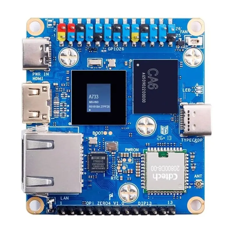 For Orange Pi Zero 4 4GB LPDDR5 Allwinner A733 CPU Board 2.0Ghz Frequency Wifi 6 BLE5.4 Support 4K Display Board