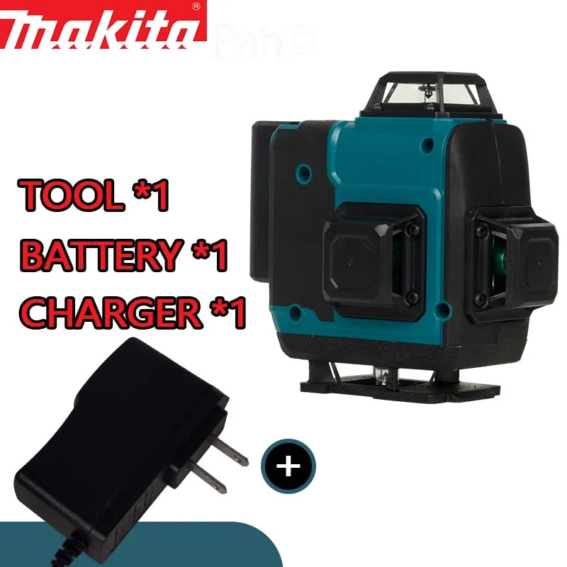 Makita Portable Green 16 Line Laser Level ricaricabile 12V autolivellante 360 ° 3-Plane Green Laser Line