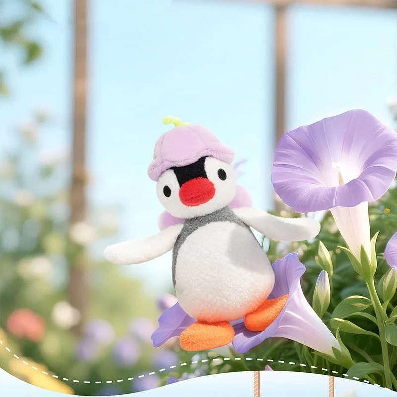 Echte Pinguin Pingu Blume Sprache Serie Plüsch Anhänger Niedlichen Schlüsselbund Pinguin Windspiel Blume Plüsch Puppe Anhänger Spielzeug Mädchen