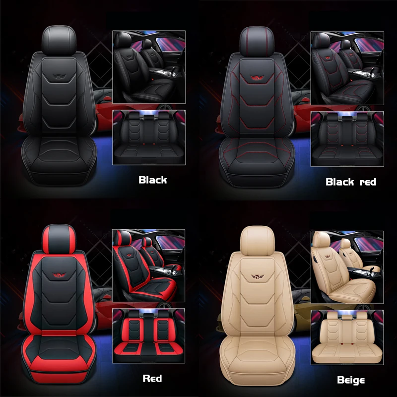 

1 Set Premium PU Car Seat Cover Vehicle Seat Cushion Full Wrapping Edge Seat Protector Universal for Most Car Models SUV Van