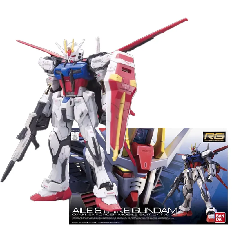 

Bandai Original RG 1/144 Anime AILE STRIKE GUNDAM STRIKE FREEDOM Assembly Model kit Action Figure Toys For Kid Collectible Gift