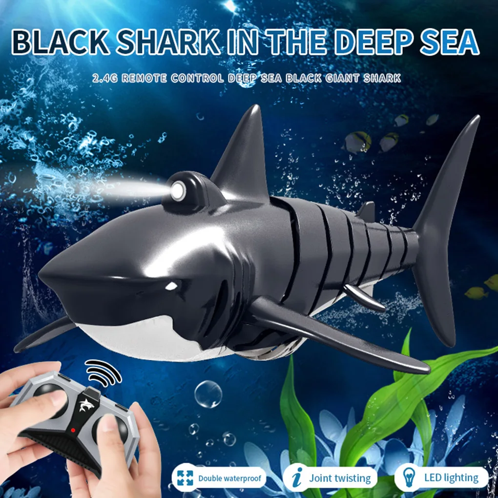 Shark RC2 4G Remote Control Boat Simulation Electric Toys for Boys Kids Bath Toy Swimming Pool Play Water Outdoor Game