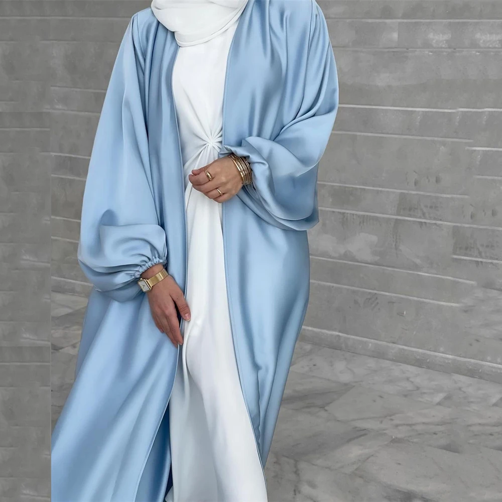 

2023 Ramadan Muslim Dress Eid Mubarak Chiffon Open Abaya Kimono Dubai Turkey Islam Kaftan Clothes Abayas For Women Robe Caftan