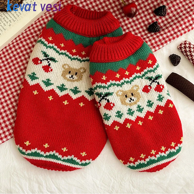 Christmas Dog Sweater Winter Warm Pet Clothes for Small Dogs Cats Soft Puppy Pullover Chihuahua Teddy Bichon Yorkies Clothing