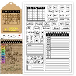 2024 New Calendar Clear Seal Stamp DIY Scrapbooking Embossing Photo Album Decorative Paper Card Craft Art Handmade Gift
