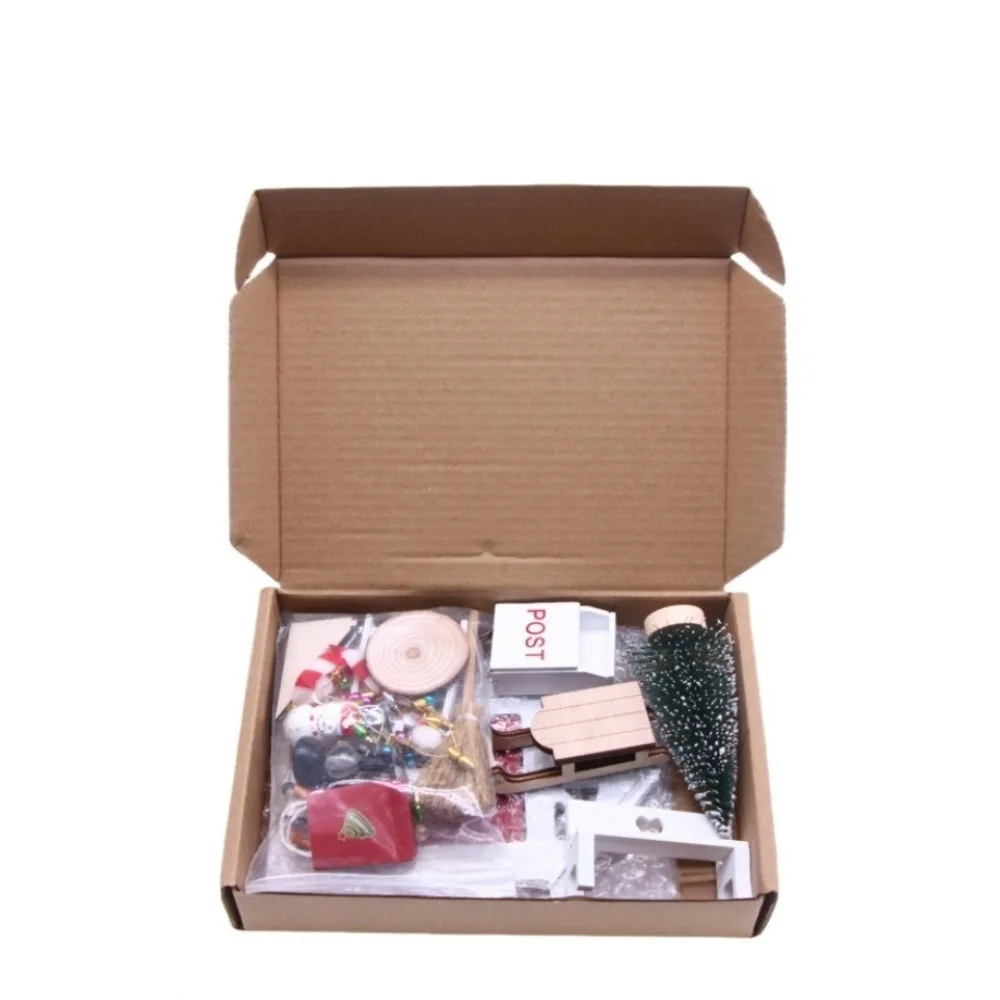 

24pcs 1:12 House Ornaments DIY Crafts Christmas Decor Elf Door Fairy House Handmade Accessories Miniature Scene Model