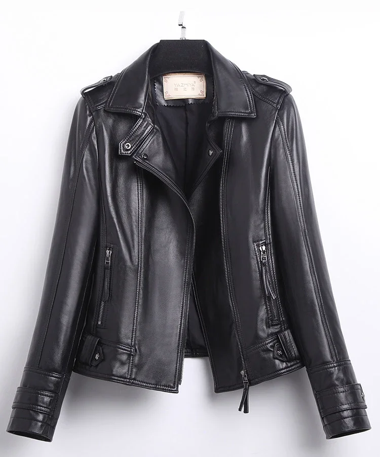 Tajiyane New Spring Autumn Genuine Leather Coat Women Clothing Real Sheepskin Jacket Short Biker Jackets Veste Femme SGG1006