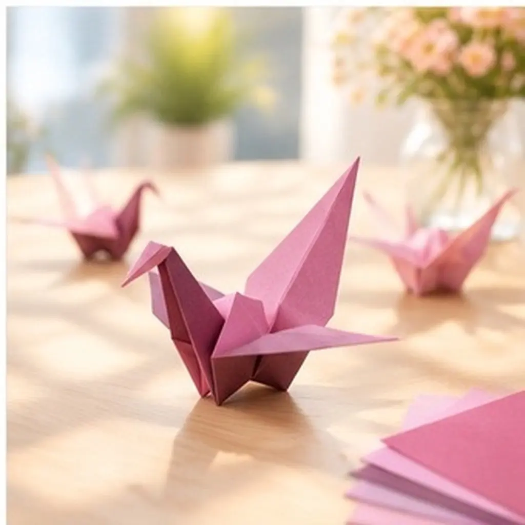 60Pcs Premium Double Sided Origami Paper 15x15cm Smooth Folding Craft Sheets Pink Tones for DIY Lessons Family