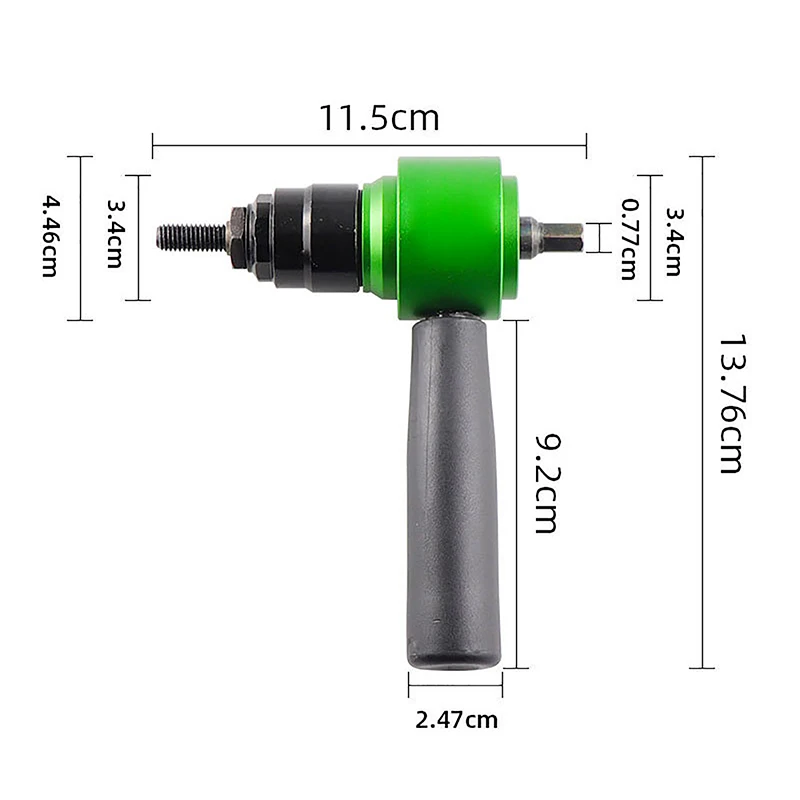 New Electric Gun Adapter Rivet Head Set Electric Tool Manual Pneumatic Rivet Gun For M3 M4 M5 M6 M8 M10 Nuts Riveter Guns Tools